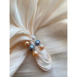 Sterling silver double pearl ring